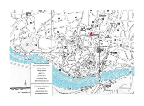 detailed tourist map  central part  porto city porto portugal