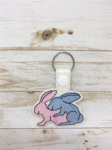 Fuck Bunnies Keyfobs Snap Tab Eyelet Keyfob Embroidery Design Digital File Sew Inappropriate