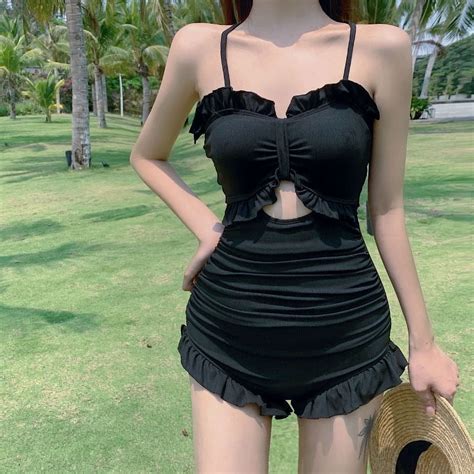 Generic Popular One Piece Swimsuit Female Summer Internet Celebrity Belly Covering Thin Bikini