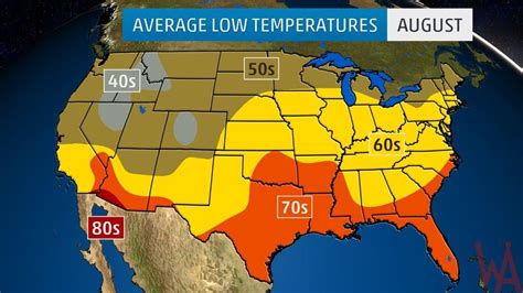 Average Low Temperature Map Of The Us In April Whatsanswer