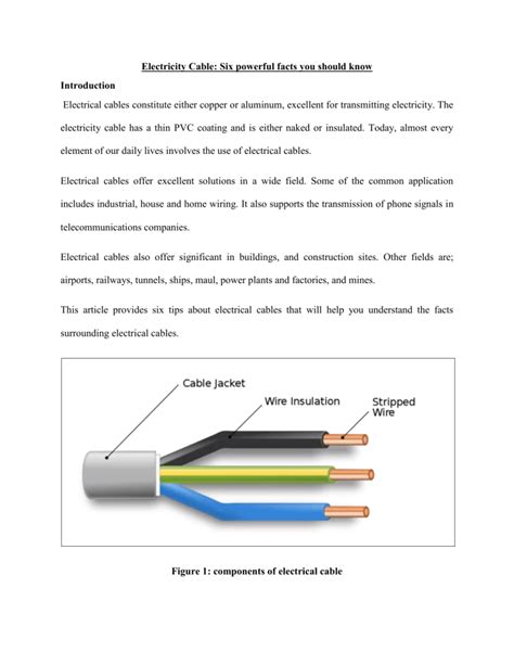 electrical cables  facts