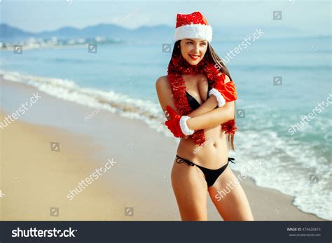 Santa Girl Bikini On Beach Resort Stock Photo 474626815 Shutterstock