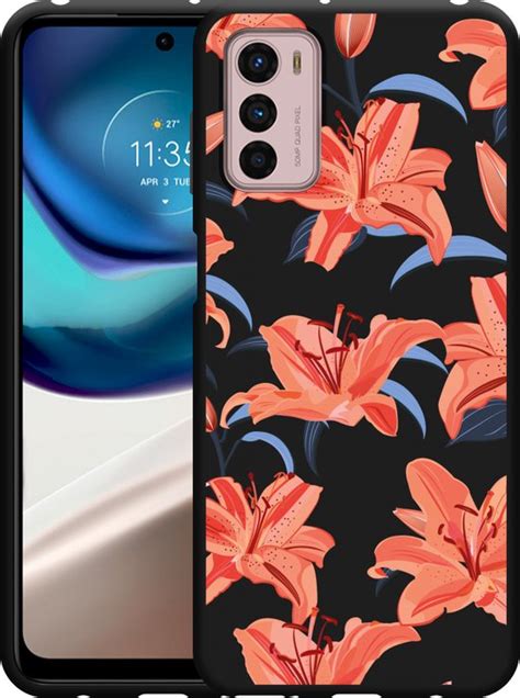 Motorola Moto G42 Hoesje Zwart Flowers Designed By Cazy Bol