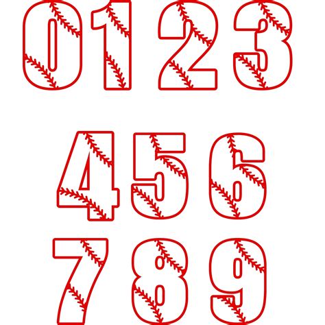 Varsity Numbers PNG, Baseball Stitching Numbers PNG, Bestseller PNG