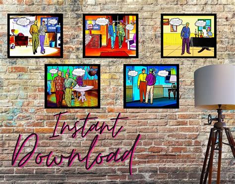 Hipster Cartoon Gay Comic Art Set Of Pickup Lines Printable Art Gay Art Art Retro Gay Men Art