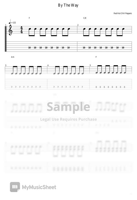 Red Hot Chili Peppers By The Way Tab By Guitar Cover With Tab