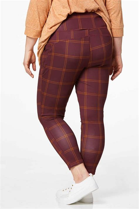 Cato Fashions Cato Plus Size Plaid Performance Leggings