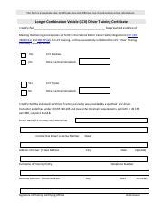 LCV Driver Training Certificate Meeting Prerequisites Course