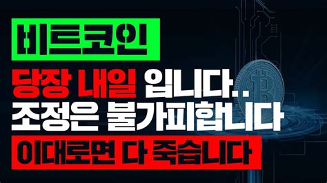 내일 입니다조정은 불가피합니다 이대로면 다 죽습니다 비트코인 비트코인전망 비트코인시세 비트코인1억 비트코인분석