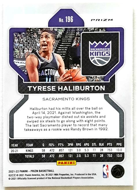 Tyrese Haliburton Panini Prizm Red Ice Prizm Indiana Pacers