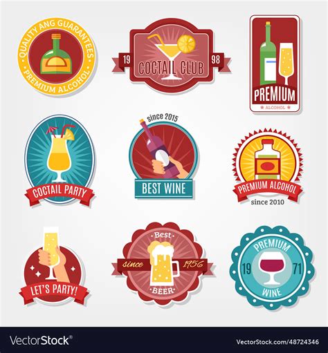 Alcohol labels design set Royalty Free Vector Image