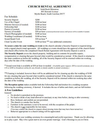 10 Church Rental Agreement Templates In Pdf Doc