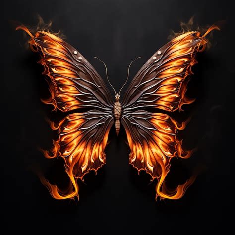 Premium Photo A Butterfly Made Of Fire