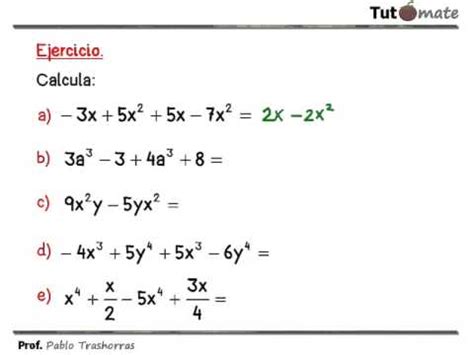 Suma Y Resta De Monomios YouTube