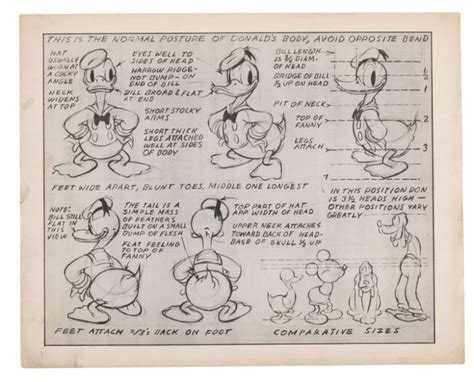 Hake S Mickey Mouse Donald Duck Model Sheet Lot