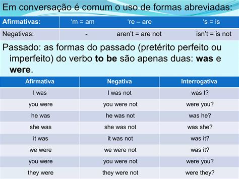 Verbo To Be Presente E Passado - Verbo to be (presente e passado) | PPTX