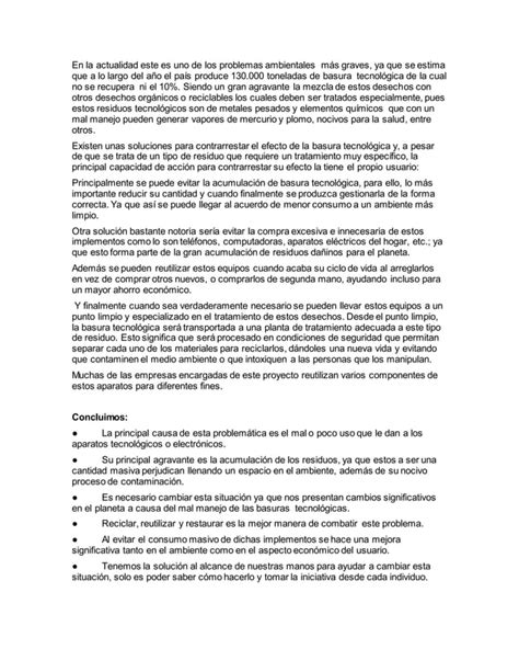 Que Hacer Con La Basura Tecnologica PDF