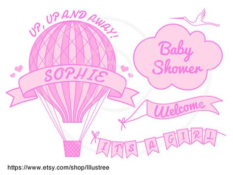 Baby Clip Art Hot Air Balloon Baby Shower It S A Boy Etsy