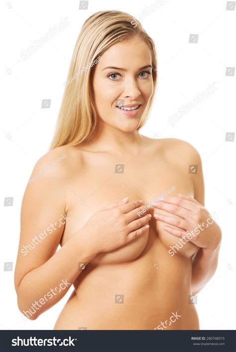 Portrait Nude Woman Covering Her Breast Stock Photo 280748015 Shutterstock