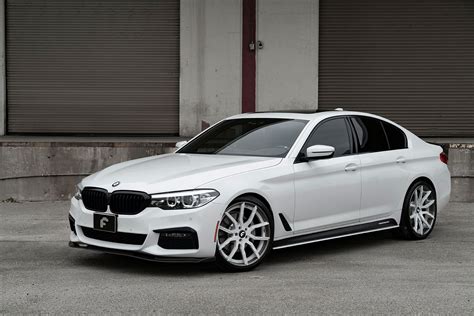 Bmw 5 Series G30 White With Forgiato Formato Ecl Aftermarket Wheels Wheel Front