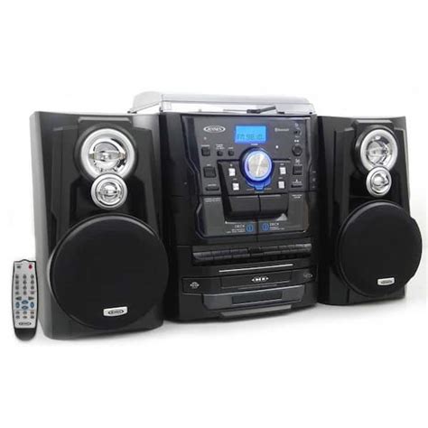 JENSEN Bluetooth 3-Speed Stereo Turntable Music System with 3CD Changer ...