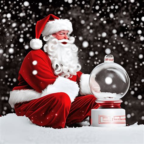 Santa Clause Holding A Snow Globe · Creative Fabrica