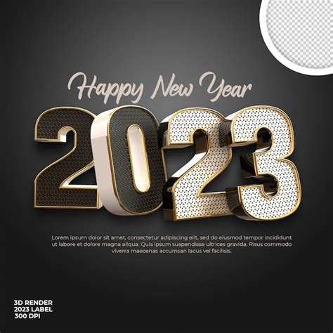 3d Render Feliz Año Nuevo 2023 Banner De Etiqueta O Plantilla De