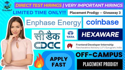 Direct Test OFF Campus Drive C DAC Tata Hexaware 2021 2022