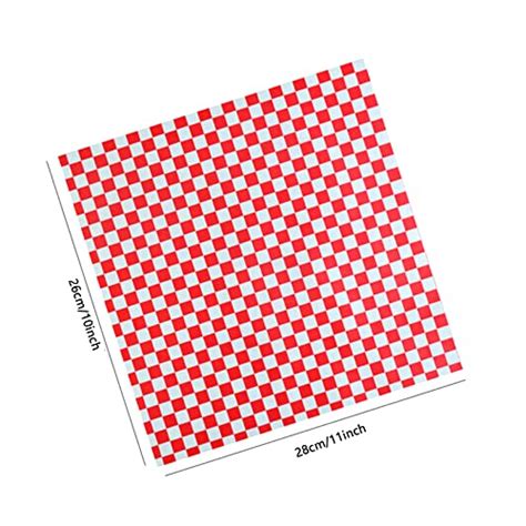 200 Sheets Red And White Checkered Dry Waxed Deli Paper Sheets Paper Liners For Plastic Food