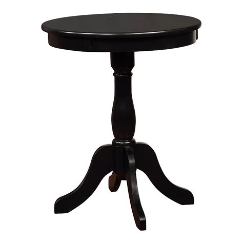 Round Pedestal End Table, Black ~ End Tables