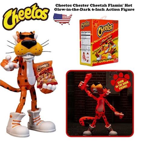 Jada Toys Cheetos Chester Cheetah Flamin Hot Glow In The Dark Inch Action