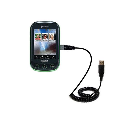 Coiled Power Hot Sync Usb Cable Suitable For The Pantech Pursuit Ii With Both Data And Charge