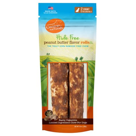 Canine Naturals Hide Free Peanut Butter Rolls