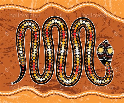 Aboriginal Art Vector Painting With Snake Download Graphics And Vectors
