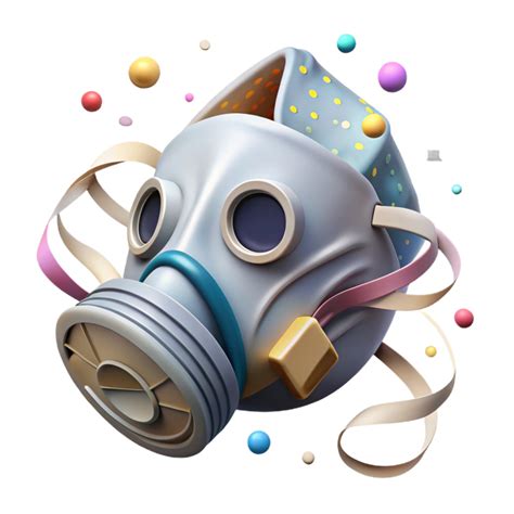 vibrant minimalist Air Pollution Mask White Isolated Element premium