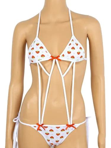Sexy Micro Bikini De Fresa Tiras Hotwife Mercadolibre