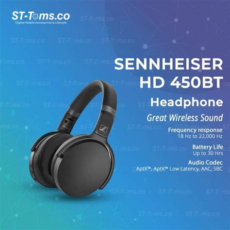 Jual Sennheiser Hd 450bt Hd 450 Bt Bluetooth Headphone With Anc Di