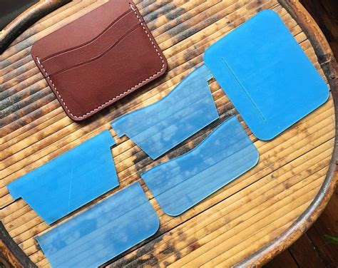 Leather Vertical Snap Wallet Acrylic Template Set Etsy Card Holder