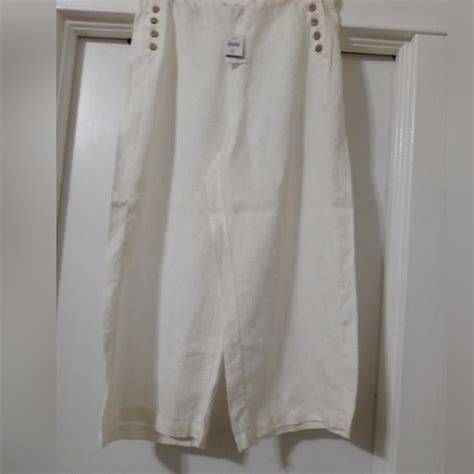 J Jill Pants Jumpsuits Jjill Linen White Pants Poshmark