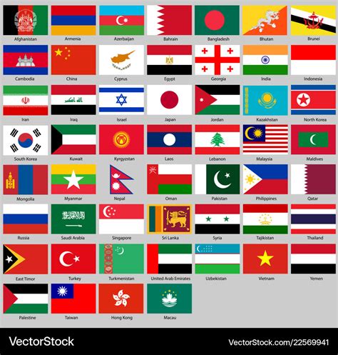 Different Countries Flags Set Royalty Free Vector Image