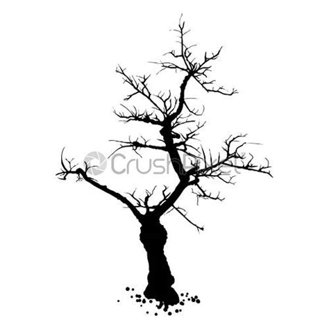 Naked Tree Silhouette Hand Drawn Isolated Shape Of The Tree Stock Vector Crushpixel
