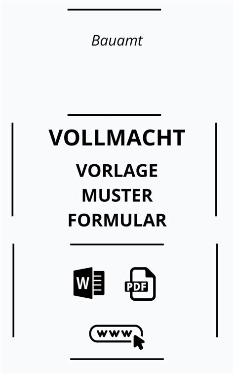 Vollmacht Für Bauamt Muster Vorlage