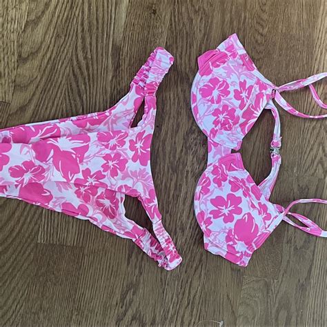Pink Floral Bikini Size Xs Brand New Never Worn I Depop