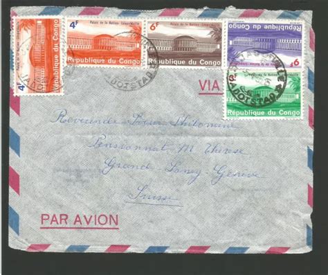 RÉPUBLIQUE DU CONGO 1955 timbres sur devant de lettre oblit Jadotstad