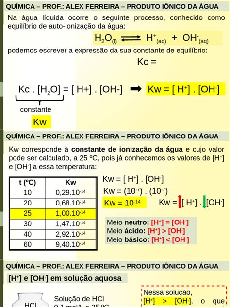 Equilibrio Ionico Da Água - Equilíbrio Iônico Da Água | PDF