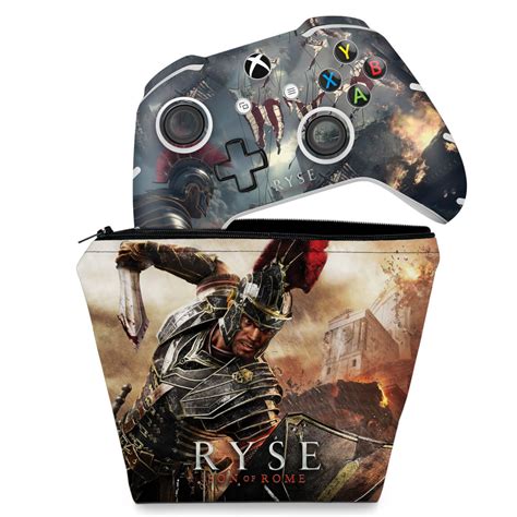 KIT Capa Case E Skin Xbox One Slim X Controle Ryse Pop Arte Skins