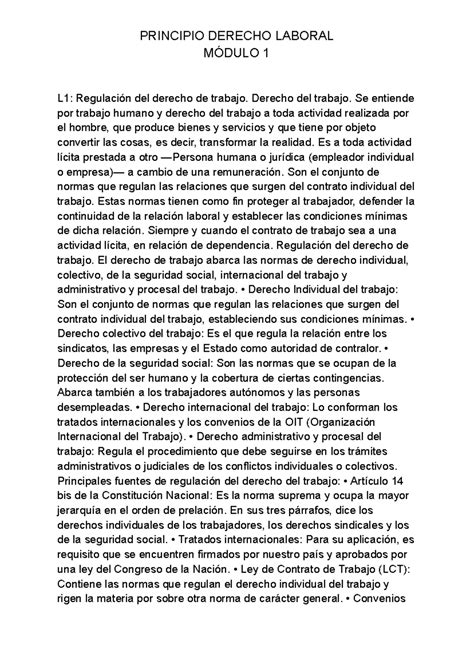 Derecho Laboral M M Dulo L Regulaci N Del Derecho De Trabajo