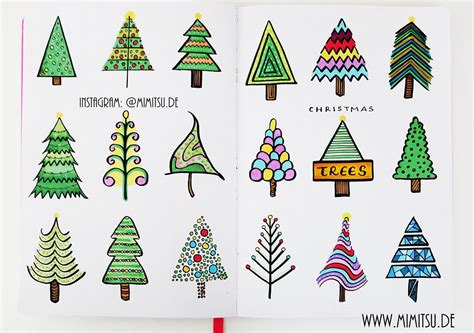 Doodle Illustration Bullet Journal und Sketchnotes Weihnachtsbaum