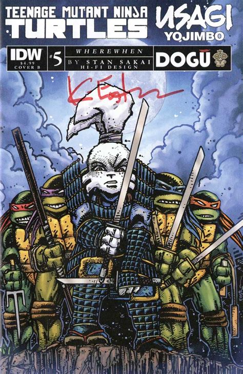 TMNT Usagi Yojimbo WhereWhen 05 Eastman Cover Signed Kevin