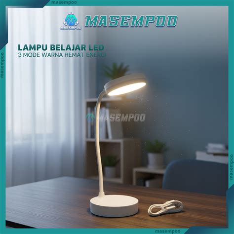 jual lampu belajar led  warna tricolour lampu meja fleksibel terang